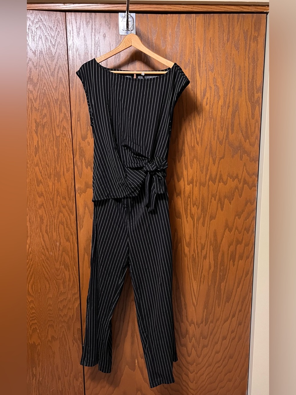 Boat Neck Sleeveless Tie Side Cool Touch Jumpsuit NWT